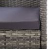 vidaXL Garden Chair Set of 4 Dark Grey PE Rattan, Steel, Polyester
