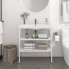 vidaXL Bathroom Washbasin Frame White Powder-coated iron Medium