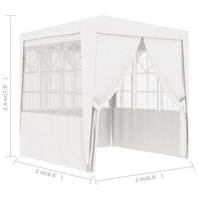 vidaXL Professional Party Tent with Side Walls 6.6'x6.6' White 0.3 oz/ft²