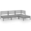 vidaXL Garden Lounge Set Grey Solid pinewood Modular Outdoor Lounge Set