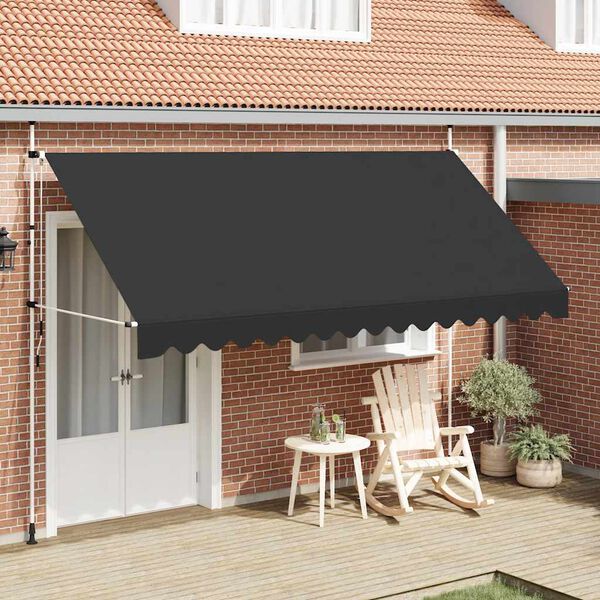 vidaXL Window Awning Anthracite Polyester with PU coating Large