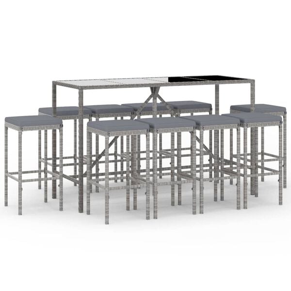 vidaXL Garden Bar Set Gray, Black, Dark Gray