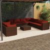 vidaXL Garden Lounge Set Brown PE rattan Large Modular