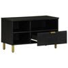 vidaXL TV Cabinet Black Engineered wood, Solid Mango wood, Brass Small