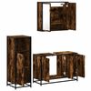 vidaXL Bathroom Furniture Set Smoked oak Engineered wood, metal, glass