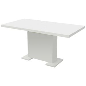 vidaXL Kitchen Table High gloss white MDF and Steel Extendable