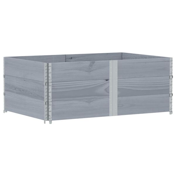 vidaXL Garden Planter Grey Solid pine wood Medium Foldable