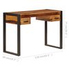vidaXL Desk Brown Solid Acacia wood, Powder-coated steel Medium Desk