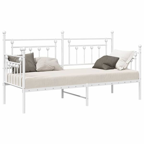 vidaXL Daybed Frame with Headboard White 31.5" x 78.7" Steel