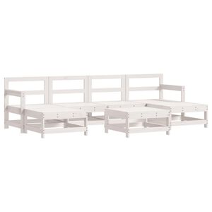 vidaXL Garden Lounge Set White Solid pine wood, Plywood Large Modular