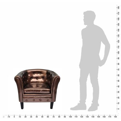 vidaXL Tub Chair Brown Faux Leather