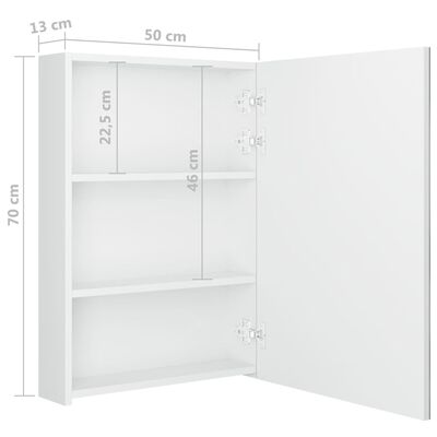vidaXL LED Bathroom Mirror Cabinet Shining White 19.7"x5.1"x27.6"