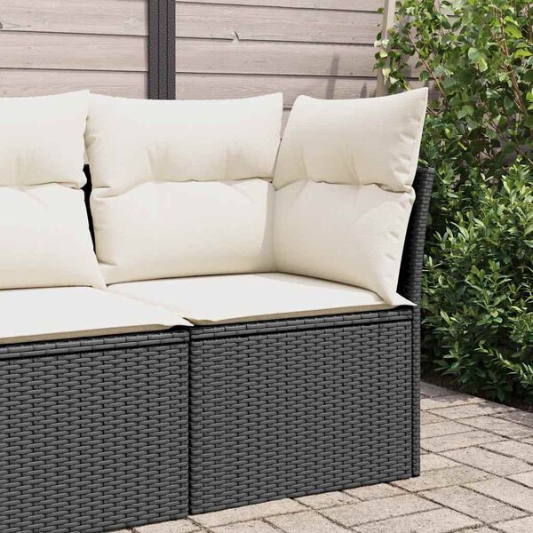 vidaXL Garden Sofa Black, Cream White