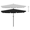 vidaXL Garden Parasol with Pole 82.7"x55.1" Black