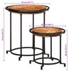 vidaXL Side Table Set Brown and Black Solid acacia wood, iron Large