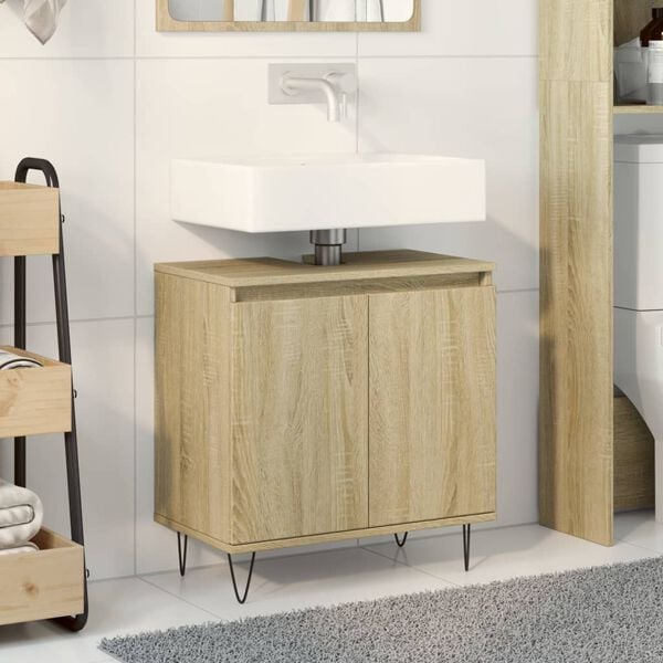 vidaXL Bathroom Cabinet Sonoma oak Engineered wood Medium