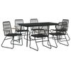 vidaXL Garden Dining Set Black