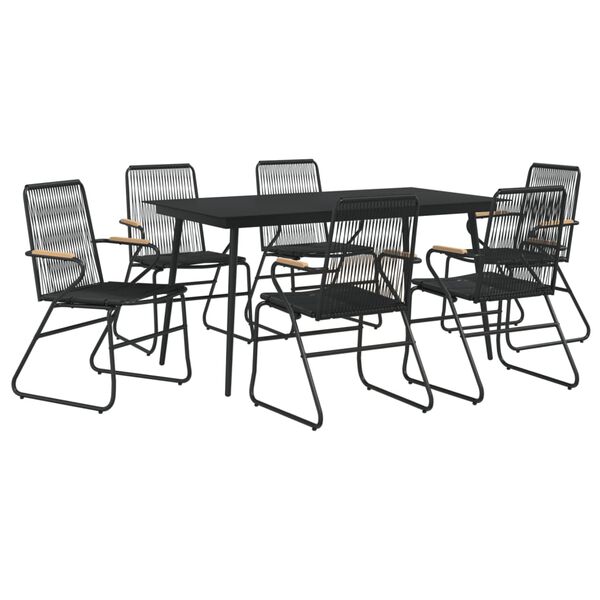 vidaXL Garden Dining Set Black