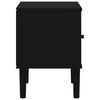 vidaXL Bedside Cabinet Black Solid pine wood, engineered wood, poly rattan
