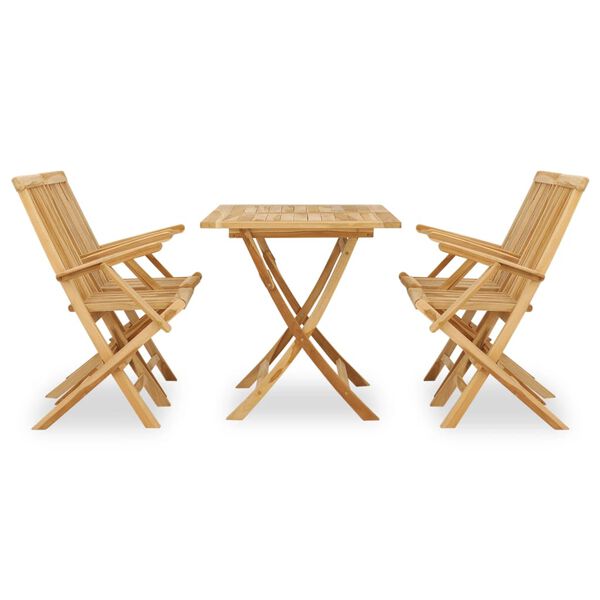 vidaXL Garden Dining Set Teak Fine sanded teak hardwood Medium Foldable