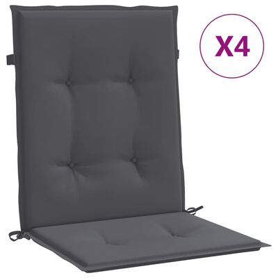 vidaXL Garden Lowback Chair Cushions 4 pcs Anthracite 39.4"x19.7"x1.2" Oxford Fabric