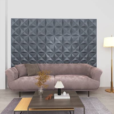 vidaXL 3D Wall Panels 24 pcs 19.7"x19.7" Origami Gray 64.6 ft²