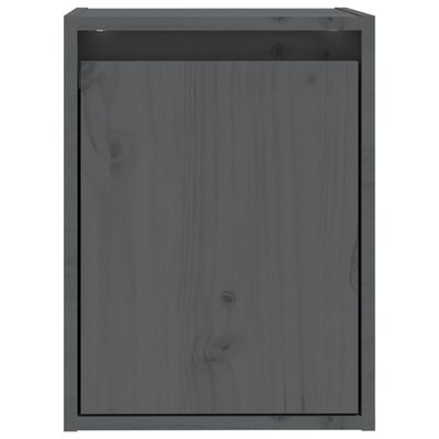 vidaXL Wall Cabinet Gray 11.8"x11.8"x15.7" Solid Wood Pine