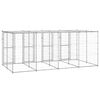 vidaXL Dog Kennel Silver Galvanized steel Total area 104.6 ft&sup2; Durable