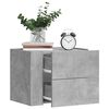 vidaXL Wall-mounted Bedside Cabinet Set of 2 Concrete gray Engineered wood