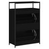 vidaXL Shoe Cabinet Black Engineered Wood Compact Shoe Cabinet