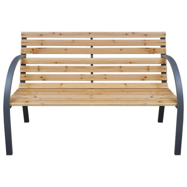 vidaXL Garden Bench Natural wood, grey Solid fir wood, steel Medium