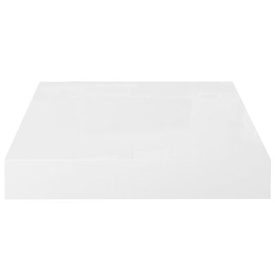 vidaXL Floating Wall Shelf High Gloss White 9.1"x9.3"x1.5" MDF
