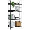 vidaXL Shelf Cabinet Black Engineered Wood, Steel Medium Shelf Cabinet