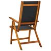 vidaXL Garden Chair Set of 8 Black, Natural Wood