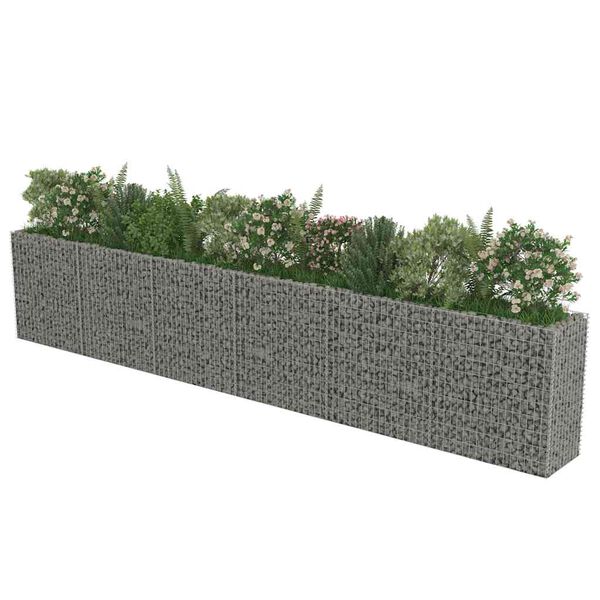 vidaXL Gabion Raised Bed Silver Galvanized Steel Large