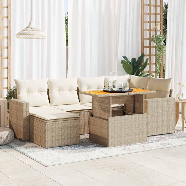 vidaXL Garden Sofa Set Beige