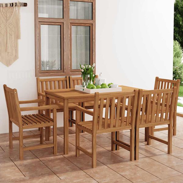 vidaXL Garden Dining Set Natural Teak Fine sanded teak hardwood