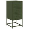 vidaXL Bedside Cabinet Set of 2 Olive Green Steel Medium