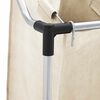 vidaXL Laundry Sorter with 3 Bags Cream Steel