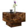 vidaXL Side Table Smoked Oak Engineered Wood, Glass Small
