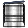 vidaXL Dog Kennel Black Powder-coated steel 39.7 sq ft Durable