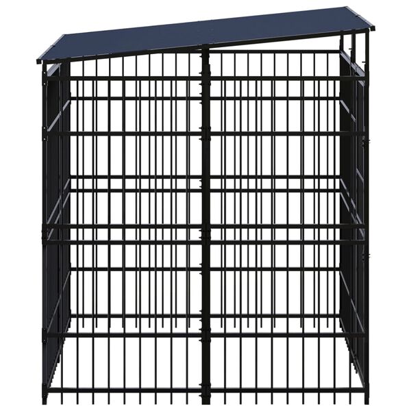 vidaXL Dog Kennel Black Powder-coated steel 39.7 sq ft Durable
