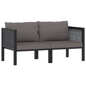 vidaXL 2-seater Sofa Anthracite Poly rattan Standard Seats Many