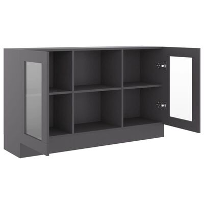 vidaXL Vitrine Cabinet Gray 47.2"x12"x27.6" Chipboard