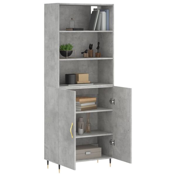 vidaXL Highboard Concrete Grey Engineered Wood Medium Highboard