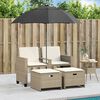 vidaXL Patio Sofa Beige PE rattan 2-seater Removable Covers Patio Sofa