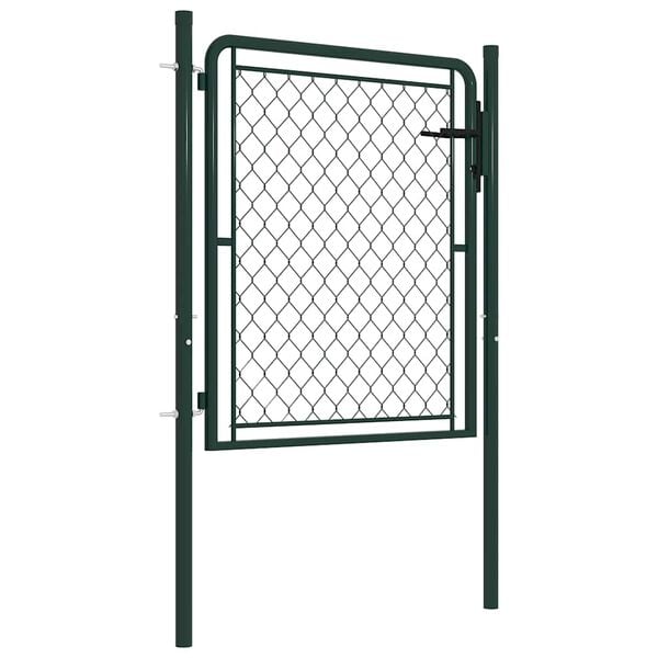 vidaXL Garden Gate Steel 39.4x39.4" Green