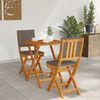 vidaXL Bistro Set with Cushion 3 pcs Oil Natural Solid Acacia Wood