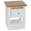 vidaXL Nightstand White and Brown Solid Oak Wood, Solid Pinewood, MDF