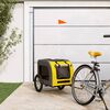 vidaXL Pet Bike Trailer Yellow and Grey Oxford Fabric, Iron Small